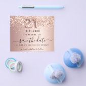 21e verjaardag roos glitter budget behalve datum flyer (Enkel)