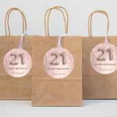 21e verjaardag roos goud roze ronde sticker