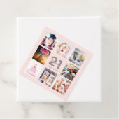 21e verjaardag roos goud wettelijke foto bedankjes labels (In situ)