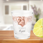 21e verjaardag roos gouden ballonnen naam shot glas