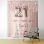 21e verjaardag roos gouden bloedige vrienden wandkleed (In situ)