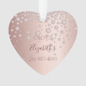 21e verjaardag roos gouden diamanten sparkle 21 ornament (voorkant)