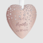 21e verjaardag roos gouden diamanten sparkle 21 ornament (voorkant)