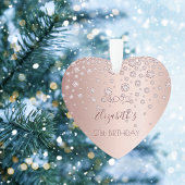 21e verjaardag roos gouden diamanten sparkle 21 ornament