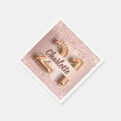 21e verjaardag roos gouden druppels servet (Hoek)