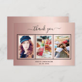 21e verjaardag roos gouden foto bedankt! bedankkaart (Voorkant / Achterkant)