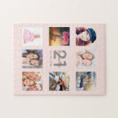 21e verjaardag roos gouden foto legpuzzel (Horizontaal)