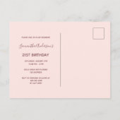 21e verjaardag roos gouden foto-uitnodiging briefkaart (Achterkant)