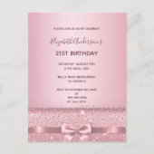 21e verjaardag roos gouden glans uitnodiging (Voorkant)