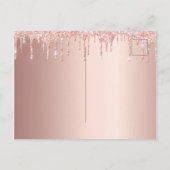 21e verjaardag roos gouden glitter roze uitnodigin briefkaart (Achterkant)