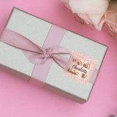 21e verjaardag roos gouden glitter vierkante sticker