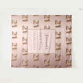 21e verjaardag roos gouden roze naam wandkleed (Voorkant (horizontaal))