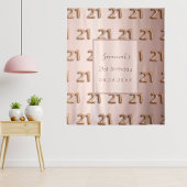21e verjaardag roos gouden roze naam wandkleed