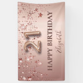 21e verjaardag roos gouden roze sterren ballonscri spandoek (Verticaal)