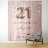 21e verjaardag roos gouden ruziezoekers vrienden wandkleed (In situ)