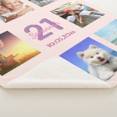 21e verjaardag roos goudroze fotocollage sherpa deken (3/4)