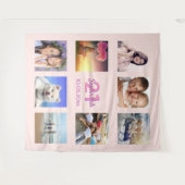 21e verjaardag rose goud roze foto collage wandkleed (Voorkant (horizontaal))