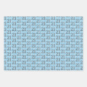 21e verjaardag roze blauw geel inpakpapier vel (Voorkant)