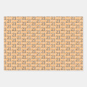 21e verjaardag roze blauw geel inpakpapier vel (Voorkant 3)