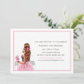 21e verjaardag roze champagne kaart (Staand voorkant)