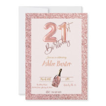 21e verjaardag roze champagne roze glitter