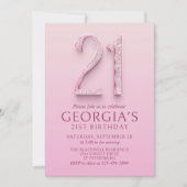 21e verjaardag roze diamanten kaart (Voorkant)