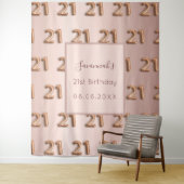 21e verjaardag roze goud roze naam wandkleed (In situ)