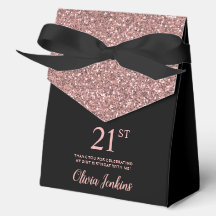 21e Verjaardag Roze Gouden Glitter Dank Je
