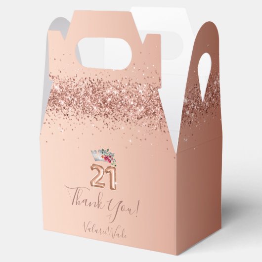 21e verjaardag Roze Hartelijk dank voor Bo Bedankdoosjes (Geopend)