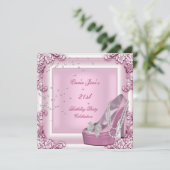 21e verjaardag Roze hoge hiel-schokken Kaart (Staand voorkant)