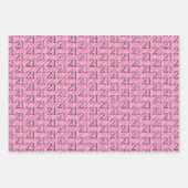21e verjaardag Roze Inpakpapier Vel (Voorkant 3)