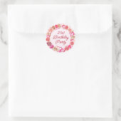 21e verjaardag Roze Rose Swirly Heart Envelope Ronde Sticker (Tas)
