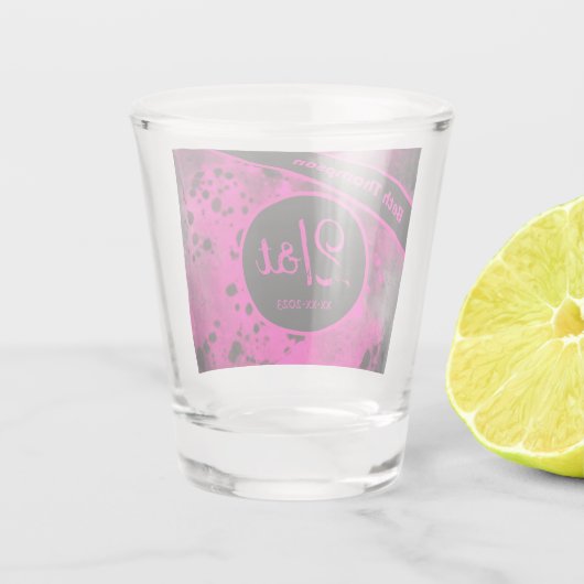 21e verjaardag Roze schilderschotter Shot Glas (Achterkant)