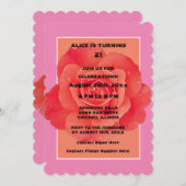 21e Verjaardag Roze Sinaasappel Bloemen Roos Moder Kaart (Voorkant / Achterkant)