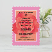 21e Verjaardag Roze Sinaasappel Bloemen Roos Moder Kaart (Staand voorkant)