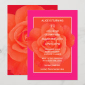 21e Verjaardag Roze Sinaasappel Roos Bloemen Moder Kaart (Voorkant / Achterkant)