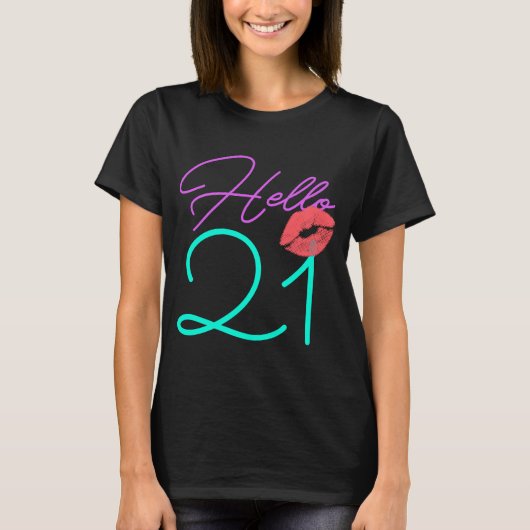 21e verjaardag Roze vrouwen T-shirt (Voorkant)