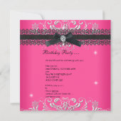 21e verjaardag Roze zwarte handdoek Kaart (Achterkant)