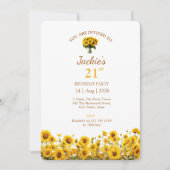 21e verjaardag rustieke zonnebloem bloemenfoto kaart (Voorkant)