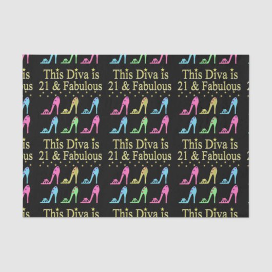 21E VERJAARDAG SCHOEN QUEEN DESIGN TISSUEPAPIER (Voorkant)