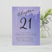 21e verjaardag script glitter kaart (Staand voorkant)