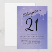 21e verjaardag script glitter kaart (Voorkant / Achterkant)