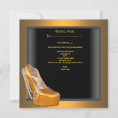 21e verjaardag Shoe Gold Oranje Black Kaart (Achterkant)