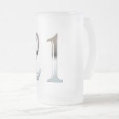 21e verjaardag Silver Number 21 Matglas Bierpul (Voorkant rechts)