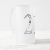 21e verjaardag Silver Number 21 Matglas Bierpul (Voorkant links)