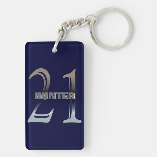 21e verjaardag Silver Number 21 Sleutelhanger (achterkant)