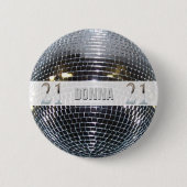 21e verjaardag Silver | Nummer 21 Ronde Button 5,7 Cm (Voorkant)