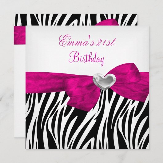 21e verjaardag Silver Pink Black Leopard 5 Kaart (Voorkant / Achterkant)