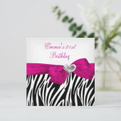 21e verjaardag Silver Pink Black Leopard 5 Kaart (Staand voorkant)