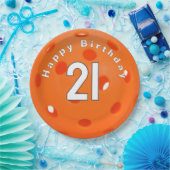 21e verjaardag Sinaasappel pickleball Papieren Bordje (Feest)